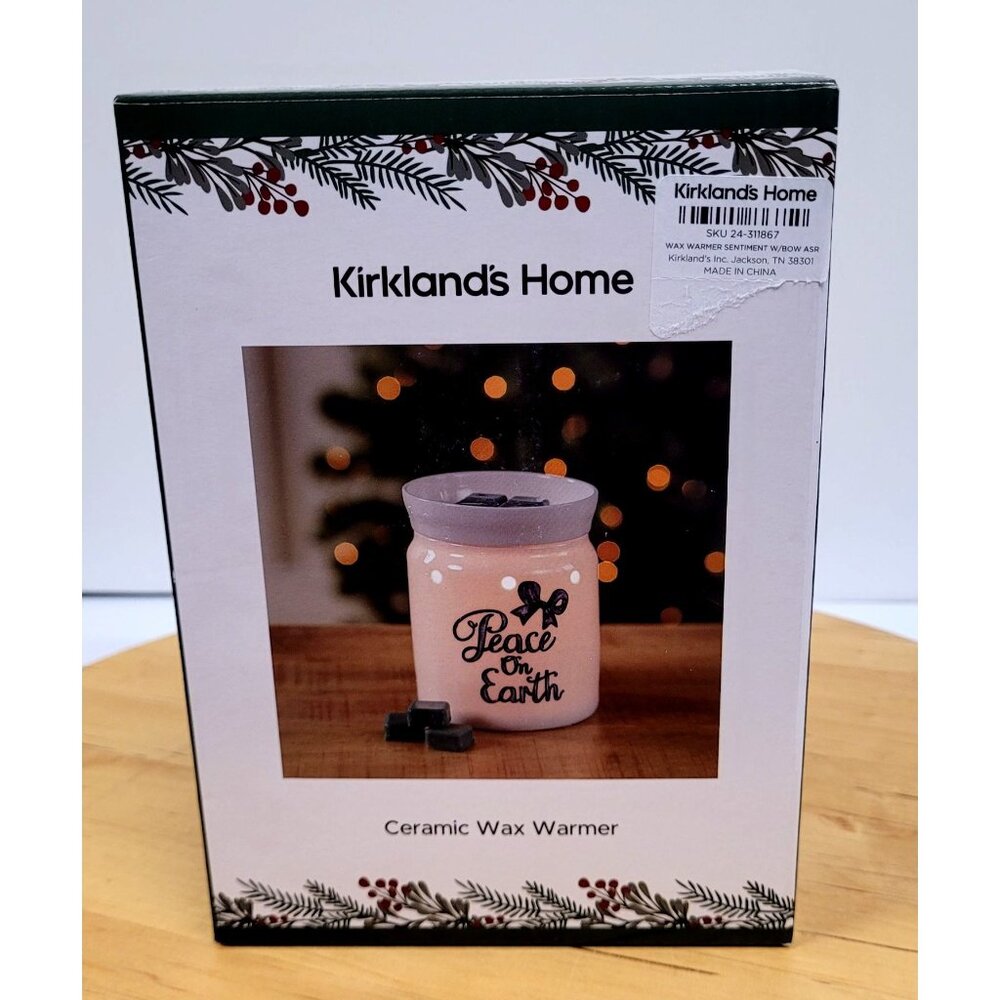 Ceramic Peace on Earth Wax Warmer Kirkland's Home Christmas Collection Bulb